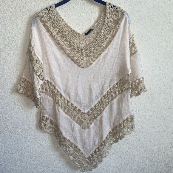 Women Boho Open Crochet Whimsy Lagenlook Artsy Cottagecore Fairycore Cover Up - Picture 1 of 8